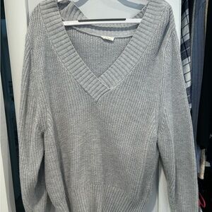 Garage Light Gray V-Neck Sweater